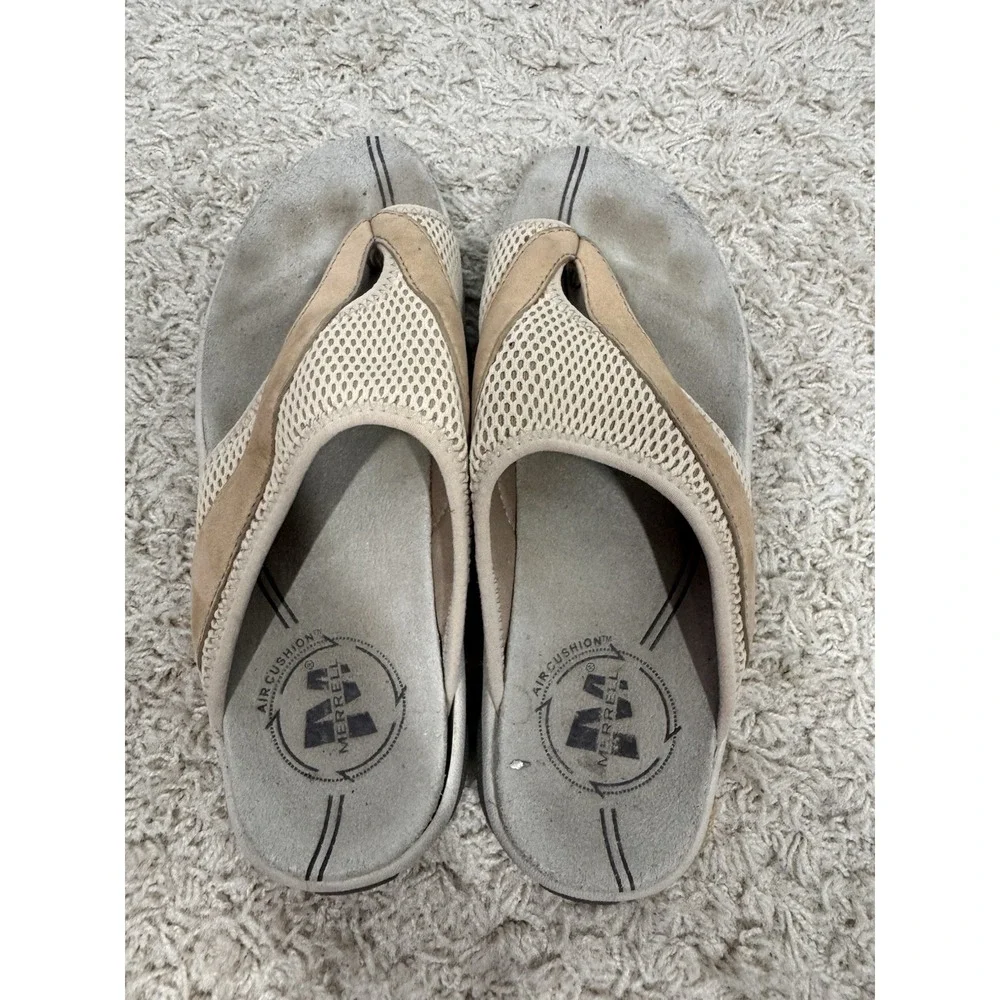 Merrell Belluna Breeze Bamboo Mesh Thong Toe Loop Slide Sandals Women's 6 Beach